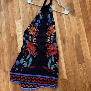 Urban Outfitters Black and floral halter mini dress